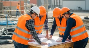 tim jasa kontraktor listrik berpengalaman merencanakan instalasi di lokasi proyek