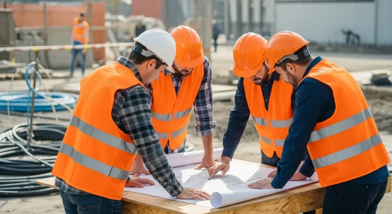 tim jasa kontraktor listrik berpengalaman merencanakan instalasi di lokasi proyek